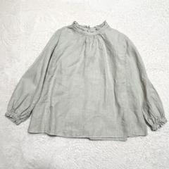 未使用級✨nestRobe ネストローブ リネン スタンドフリル ブラウス F 未使用級✨nestRobe ネストローブ リネン スタンドフリル
