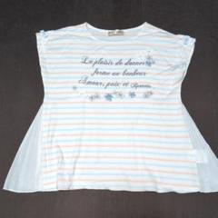 150★ポンポネット★お花レース＆リボン付き！ＡラインＴシャツ★