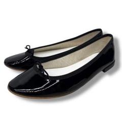 repetto レペット【23.5】フラット バレエシューズ パテント ブラック