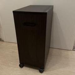 ダークブラウン 2段オープンシェルフ キャスター付き・完成品
