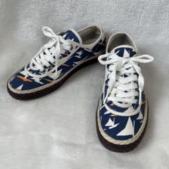 マルニ 24cm スニーカー キャンバス ブルー 紐靴 レディース MARNI