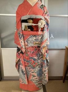 m超希少◆藤娘きぬたや◆舞蝶の美しい振袖◆本疋田総絞り◆大振袖◆長襦袢付き 超希少◇藤娘きぬたや◇舞蝶の美しい振袖◇本疋田総絞り◇大振袖