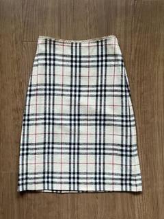 BURBERRY バーバリーブルーレーベル ノバチェックスカート 麻混