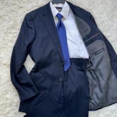 美品✨ ANNIVERSAIRE 2XL スーツ SUPER140'S 紺色