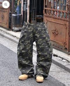 激安正規品 BELVET 迷彩柄 ワイドパンツ Lサイズ - メルカリ パンツ