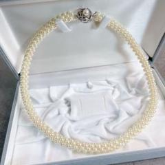 ベビーパール　アコヤパール　編み込み　ネックレス　クラスプsilver刻印