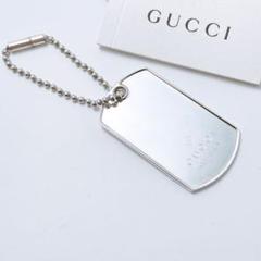 洗浄済 グッチ GUCCI 925 バッグチャーム ドッグタグ シルバーT433