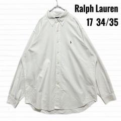 ラルフローレン　90s 長袖シャツ　白　カラーポニー　ヴィンテージ　【XL】