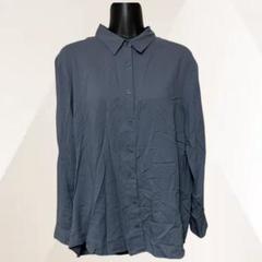 UNIQLO　ユニクロ　シャツ　ブルー　メンズ　長袖　襟付き　定番　シンプル