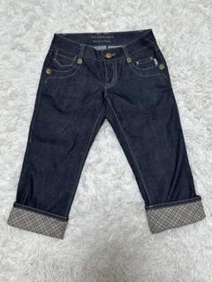 極美品　バーバリーブルーレーベル　デニムサロペット　フリル　リボン　ノバチェック 極美品 バーバリーブルーレーベル デニムサロペット フリル