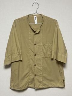 MHL. マーガレットハウエル　シャツ　半袖　L　マオカラー　スタンドカラー