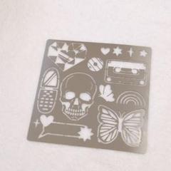 12 ステンシルシート 描画テンプレート 蝶 ドクロ 携帯 DIYクラフト