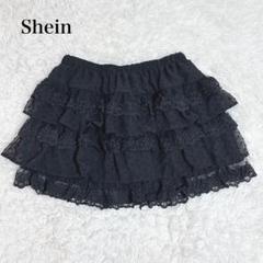 シーイン 大きいサイズ レースフレアスカート Aライン フリル かわいい 綺麗