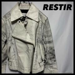 RESTIR レザージャケット　ペンキ加工　23 RESTIR レザージャケット ペンキ加工 23 - メルカリ