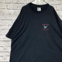 USA製90sヴィンテージTシャツ！シングルステッチブラック半袖古着2XL723