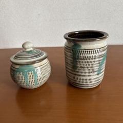 青緑色と茶色の陶器の壺小石原焼 青緑色と茶色の陶器の壺小石原焼 - メルカリ