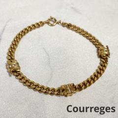 クレージュ☆ラインストーン ロゴモチーフ ブレスレット ゴールド