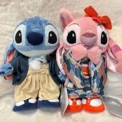 【美品】ディズニー　スティッチ　エンジェル　着物　和装　ぬいぐるみ　ペア Disney - 【美品】ディズニー スティッチ エンジェル 着物 和装
