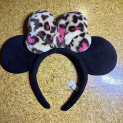値下げ✧ミニーヒョウ柄 ディズニーカチューシャ ぬいぐるみ デイジーリボン Disney - ミニーちゃん ヒョウ柄 リボン カチューシャの通販 by