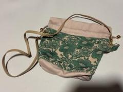 ミナペルホネン スマイルフラワー グリーン ピンクベージュ ハンドメイド バッグ