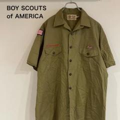 【レア】ボーイスカウト シャツ 半袖 ワッペン USA 襟芯 60s 古着