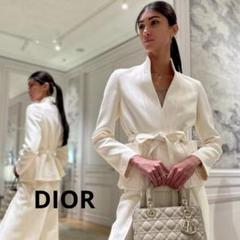 【ベルトで細見え♪】DIOR ベルト付き半袖ジャケット 上品エレガントスタイルに☆】Dior ベルト付き半袖ジャケット