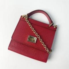 美品 ドルチェアンドガッバーナ D&G ミニ ショルダーバッグ レッド