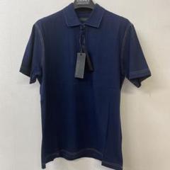 Z ZEGNAジーゼニア メンズ　襟付きTシャツ　デニムブルー　M