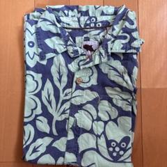 KAHALA 子供アロハシャツ L10-12 半袖 青緑花柄