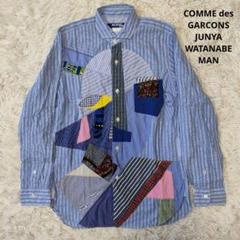 美品 JUNYA WATANABE MAN パッチワークシャツ ジュンヤマン 麻