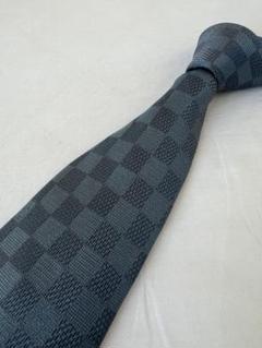 LOUIS VUITTON ネクタイ ダミエ　未使用級　ブルー ネイビー LV LOUIS VUITTON - ꧁極美品꧂ ルイヴィトン ネクタイ モノグラム