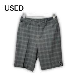 1638★【used】　レディース　ハーフパンツ　グレー系　チェック　67~91