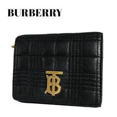 超美品‼️ バーバリー　三つ折り財布 キルティング TBロゴ 金具 ブラック 黒 極美✨バーバリー 三つ折り財布 キルティング TBロゴ 金具