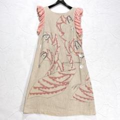 希少✨ミナペルホネン flamingo ノースリーブ ワンピース フリル リネン