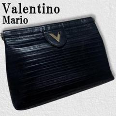 MARIO VALENTINO ITALY製 レザー調 クラッチバッグ 金ロゴ