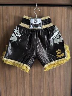 PHENOM ボクシングショーツ 黒/金 フリンジ付き