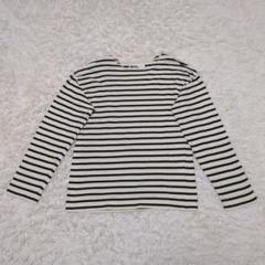 MHL. L/Sボーダーカットソー　日本製　黒☓白　サイズM