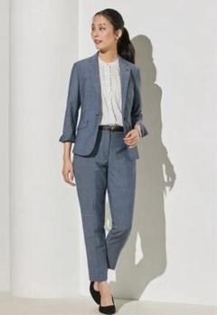 新品　ORIHICA エアーテックスパンセットアップ クロップドパンツ 織柄 新品 ORIHICA エアーテックスパンセットアップ クロップドパンツ