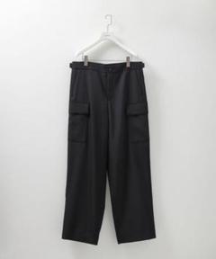 ATON ブラック スラックス ATON - High Twist Wool Wide Pants -スラックス-（Black