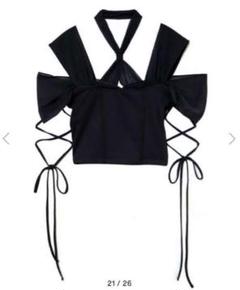 トップス meltthelady wrap laceup tops melt the lady wrap laceup tops black - メルカリ