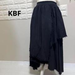 KBF ケービーエフ 変形 ティアード スカート 黒 コットン レディース