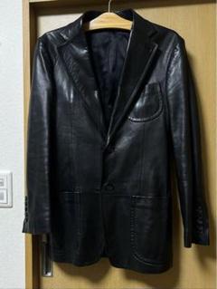 美品　GUCCI シングルライダースジャケット ブラック　ラムレザー　46 美品 GUCCI シングルライダースジャケット ブラック ラムレザー
