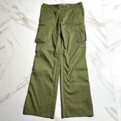極美品09SS◎イッセイミヤケ カーゴパンツ 微ストレッチ グリーン 3サイズ