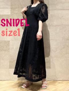 SNIDEL❤️新品ラッセルジャガードレースワンピース❤️BLK1