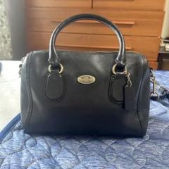 コーチ COACH ブラック本革 2way ミニボストンバッグ 肩がけ斜めがけのサムネイル
