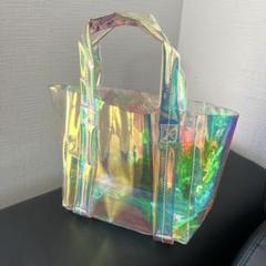 burself ミラートートバッグ スモール ホログラムシルバー holographic mirror tote small | burself