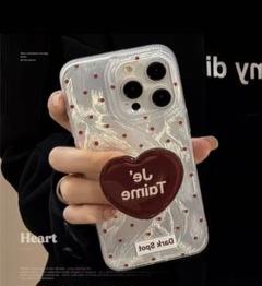 iPhone13miniケース スマホグリップ スマホスタンド ハート 推し活