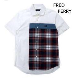 美品✨FRED PERRY フレッドペリー　半袖シャツ M ホワイト コットン