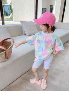 子供 キッズ マルチカラー Tシャツ 110 女の子 にこちゃん