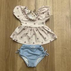 petit main 水着セット 80 ピンク×ブルー